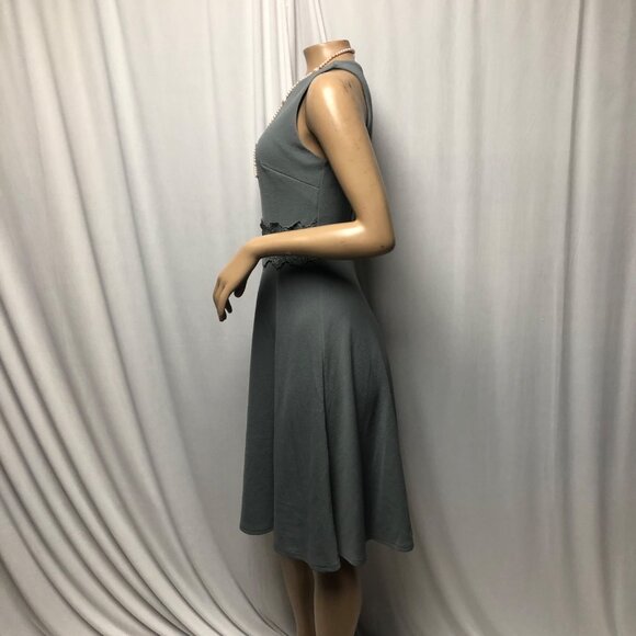 Homeyee Dress Womens Size Small Gray Sleeveless Lace Waist Stretch A-Line - Picture 3 of 7